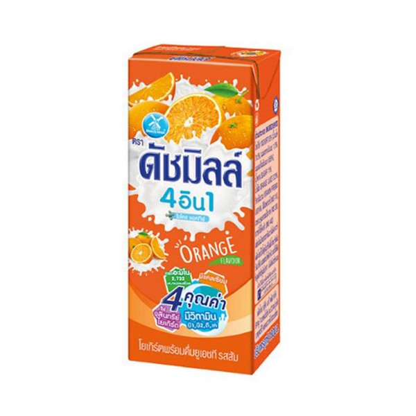 ดัชมิลล์ นมเปรี้ยวรสผลไม้รวม / รสส้ม180 ml.